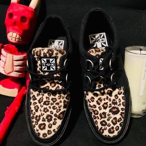 T.U.K. Black and Leopard Sneaker